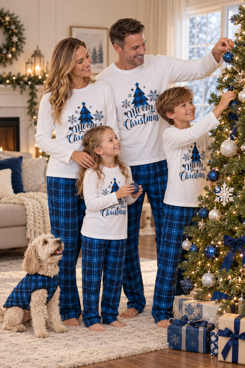 Matching Family Christmas Pajamas – Plaid Sets for Adults, Kids & Dogs