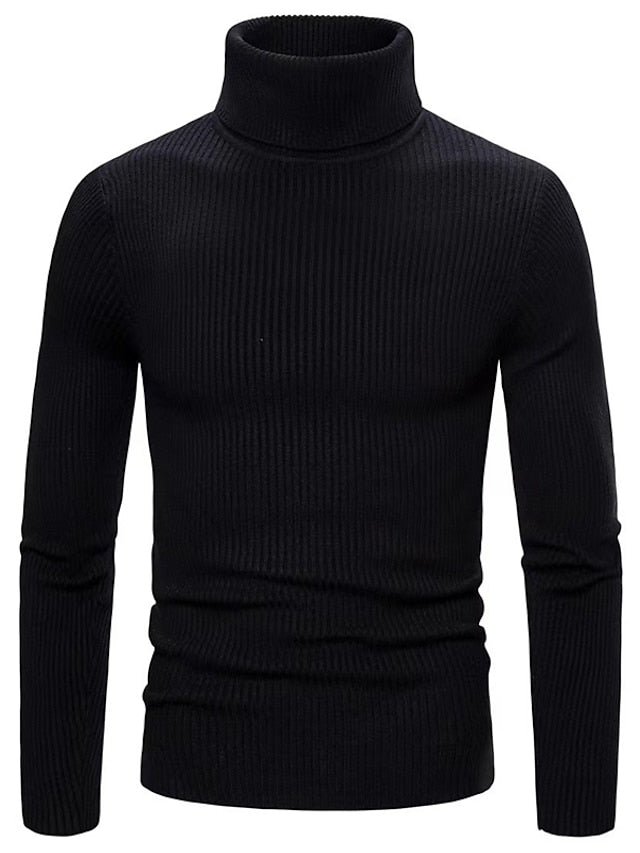 Men's Ribbed Turtleneck Sweater – Slim Knit Pullover | Henry
