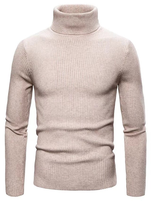 Men's Ribbed Turtleneck Sweater – Slim Knit Pullover | Henry