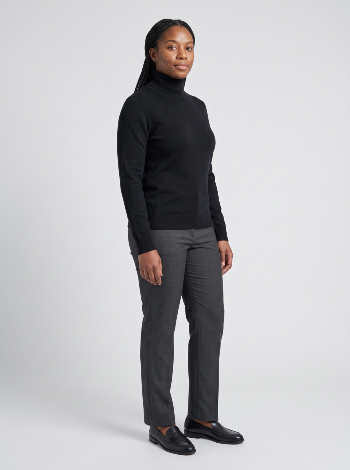 Women's Slim Turtleneck Sweater – Fitted Knit Pullover Top