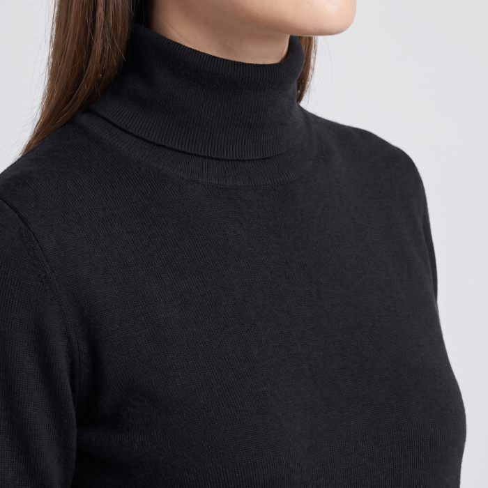 Women's Slim Turtleneck Sweater – Fitted Knit Pullover Top