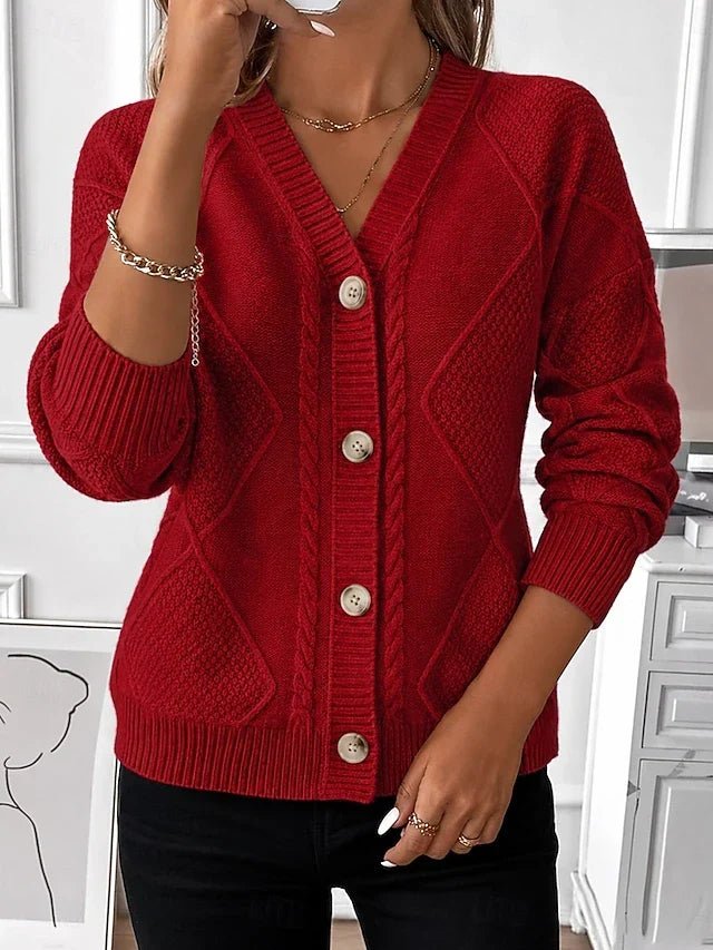 Women's Cable Knit Cardigan – Vintage Button-Up Sweater | Joyce