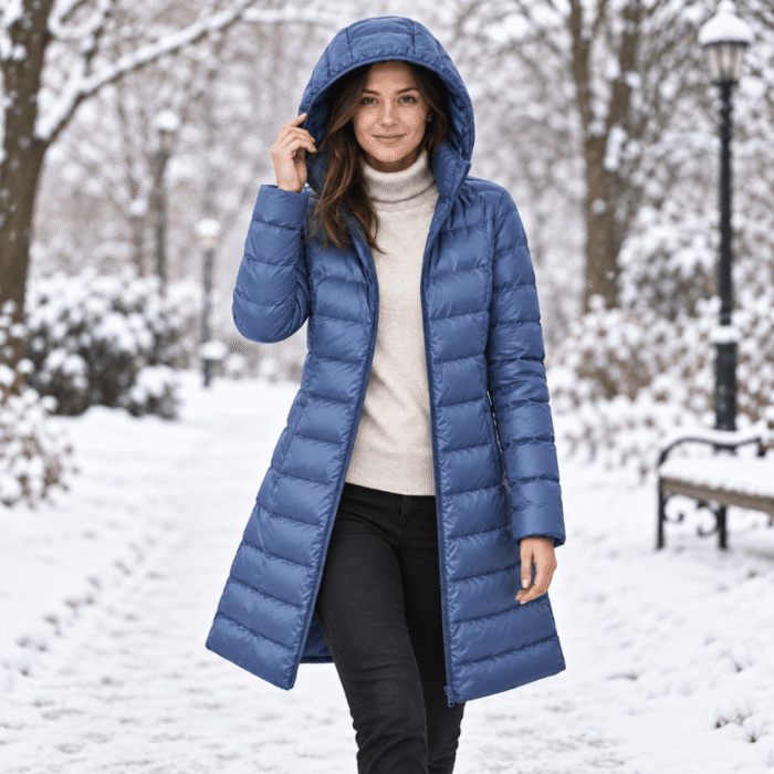 Women's Long Puffer Coat with Hood – Packable Down Winter Coat