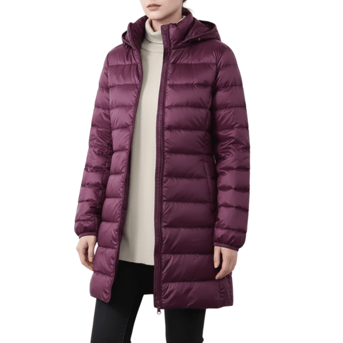 Women's Long Puffer Coat with Hood – Packable Down Winter Coat