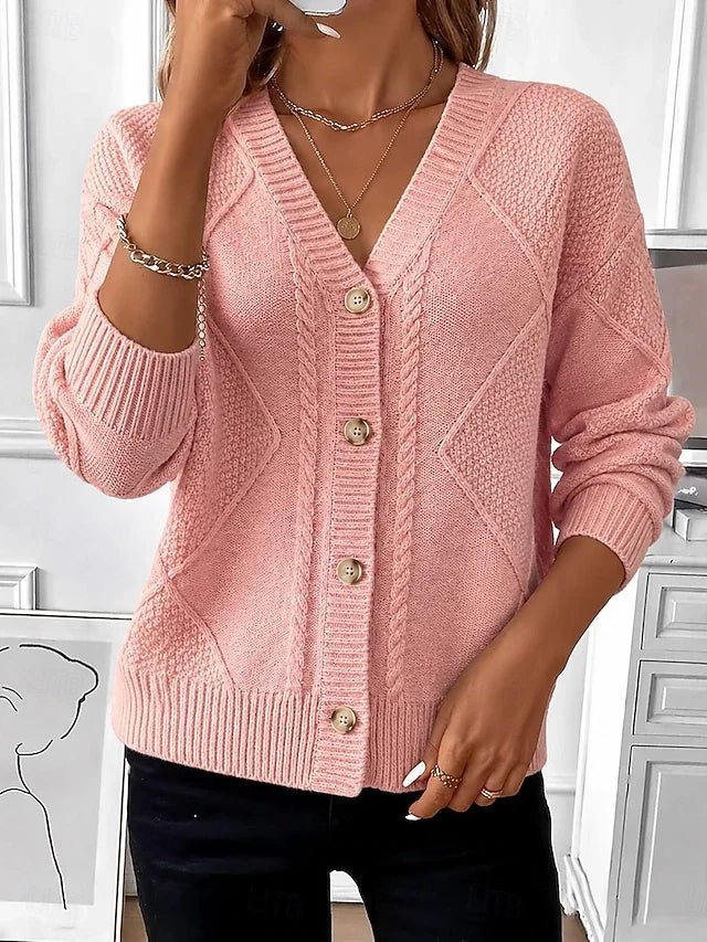 Women's Cable Knit Cardigan – Vintage Button-Up Sweater | Joyce