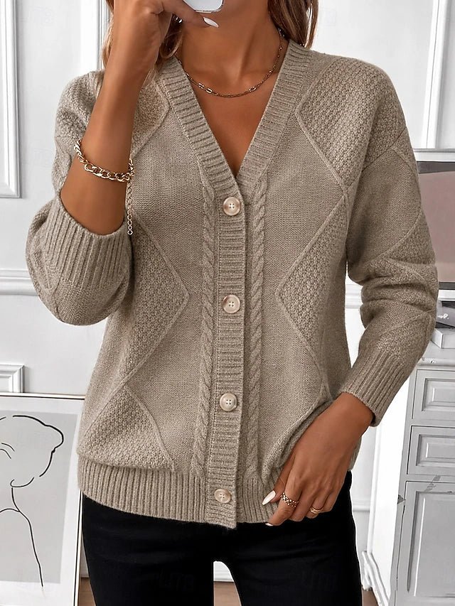 Women's Cable Knit Cardigan – Vintage Button-Up Sweater | Joyce