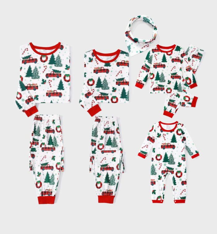 Matching Family Christmas Pajamas – Tree Truck Print Pajama Set | Tucker