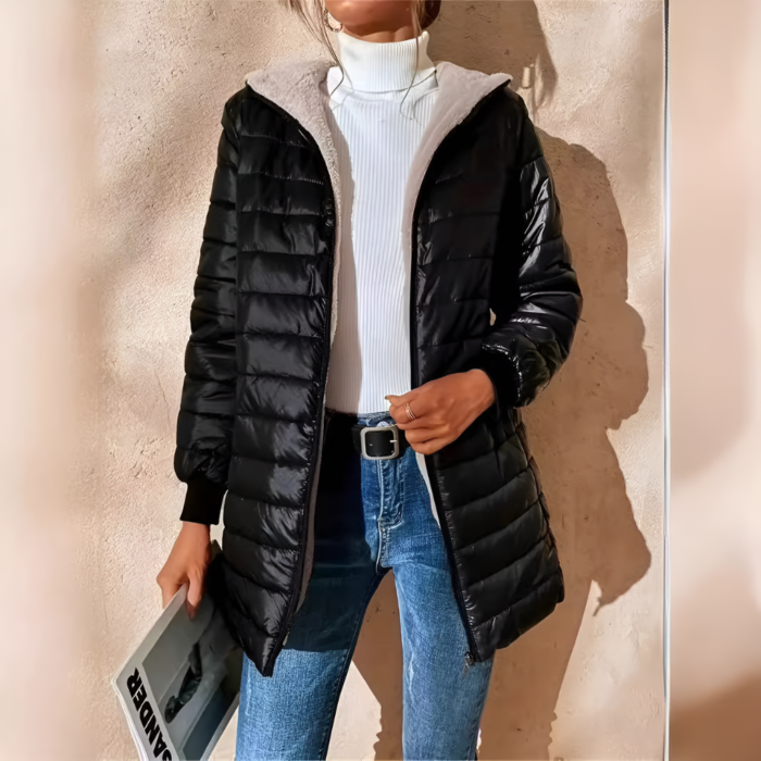 Women's Hooded Longline Quilted Puffer Coat | Genevieve