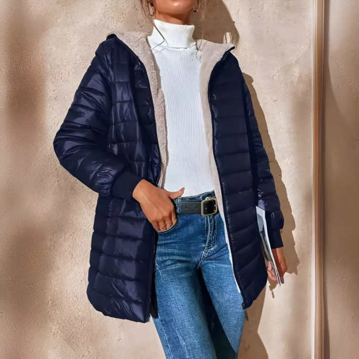 Women's Hooded Longline Quilted Puffer Coat | Genevieve