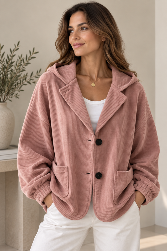 Women's Oversized Hooded Corduroy Jacket | Marguerite