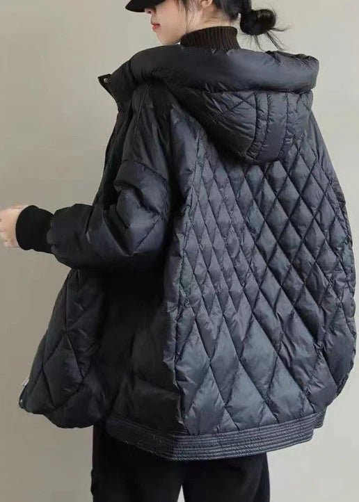 Women's Hooded Puffer Coat – Quilted Zip-Up Winter Coat