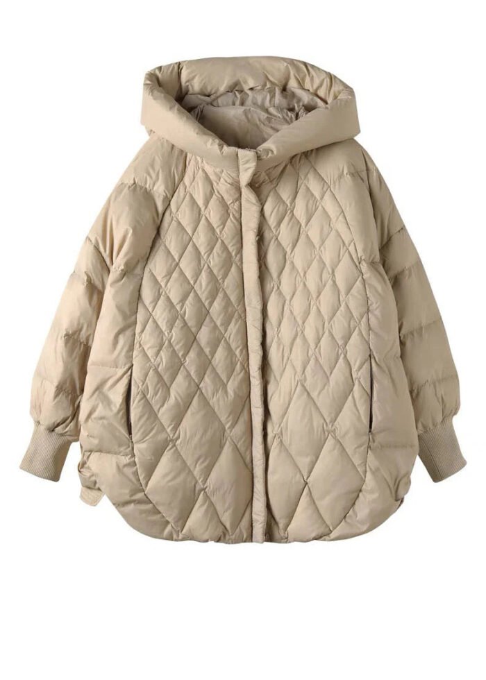 Women's Hooded Puffer Coat – Quilted Zip-Up Winter Coat