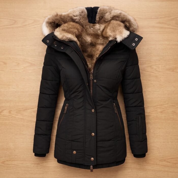 Women's Quilted Faux Fur Hooded Puffer Jacket | Fenella
