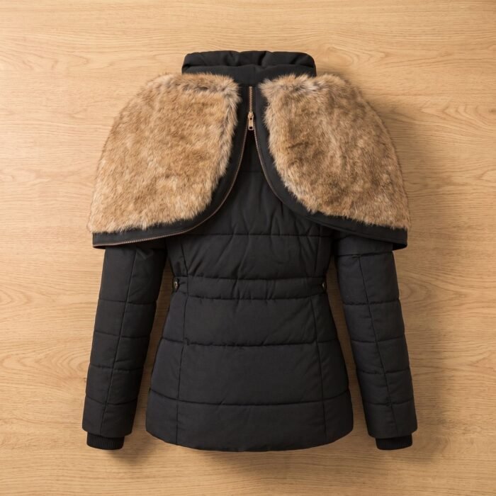 Women's Quilted Faux Fur Hooded Puffer Jacket | Fenella