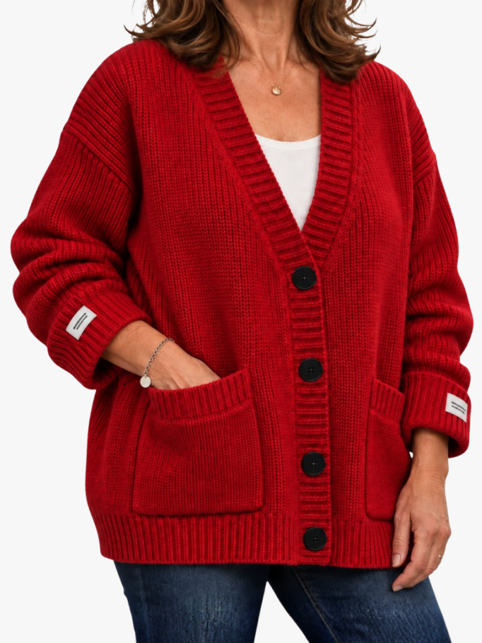 Women's Ribbed Long Sleeve Button Up Cardigan | Rosalind
