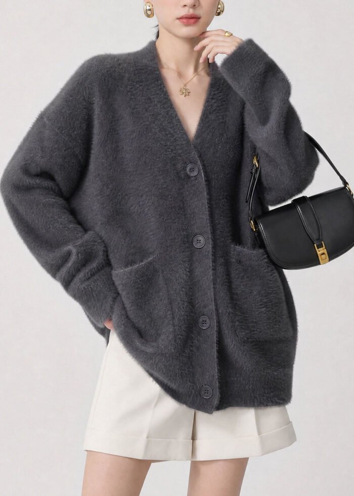 Women's V-Neck Button Pocket Cardigan | Esperanza