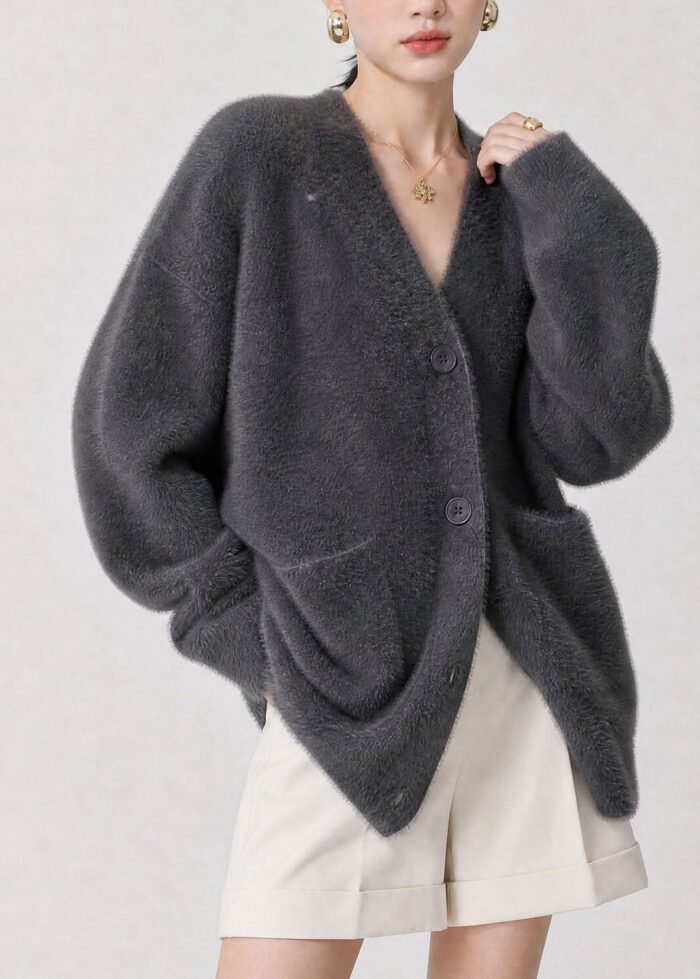Women's V-Neck Button Pocket Cardigan | Esperanza