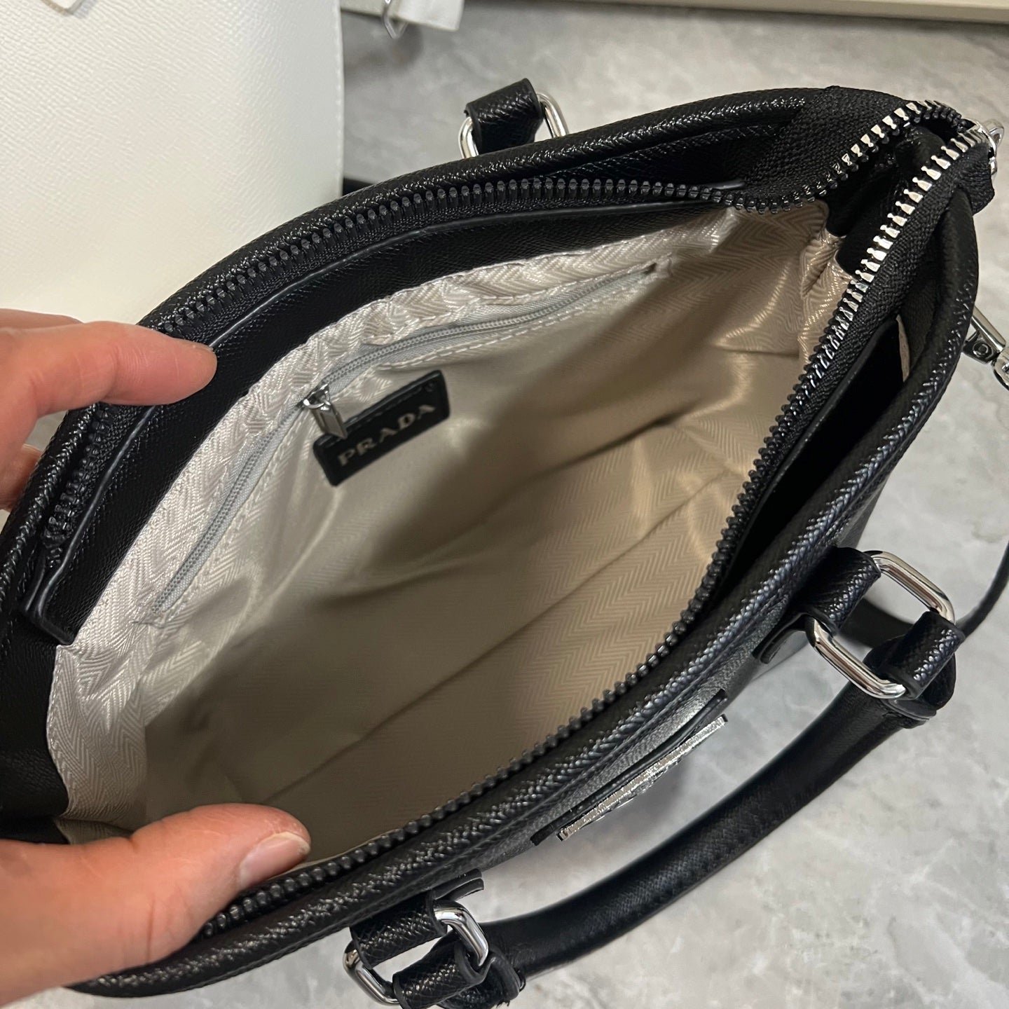 Leather PR Inspired Black Mini Tote Crossbody Bag - View 8