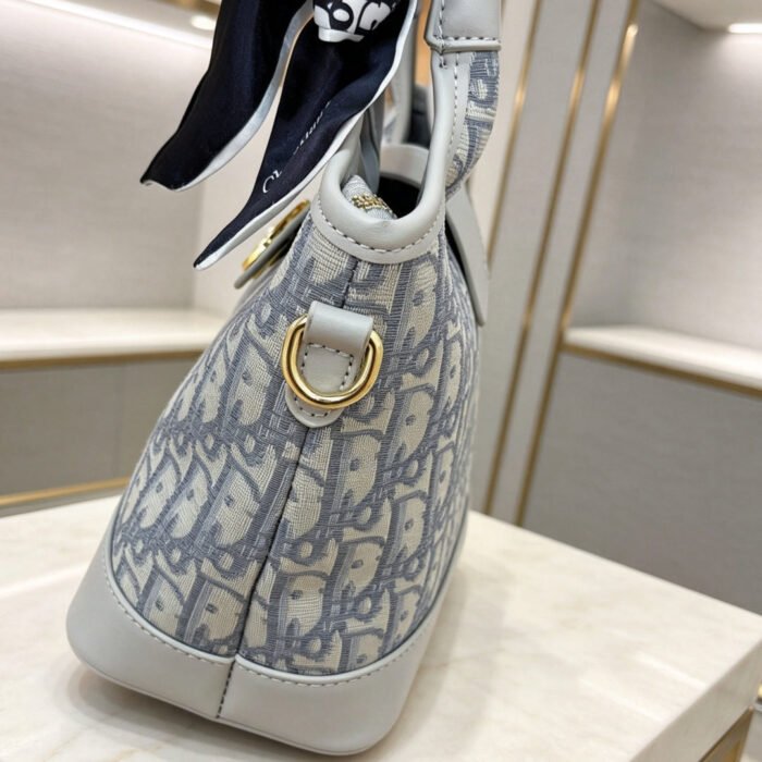 Women Monogram Travel Vanity Case Handbag Compact Shoulder Bag Grey